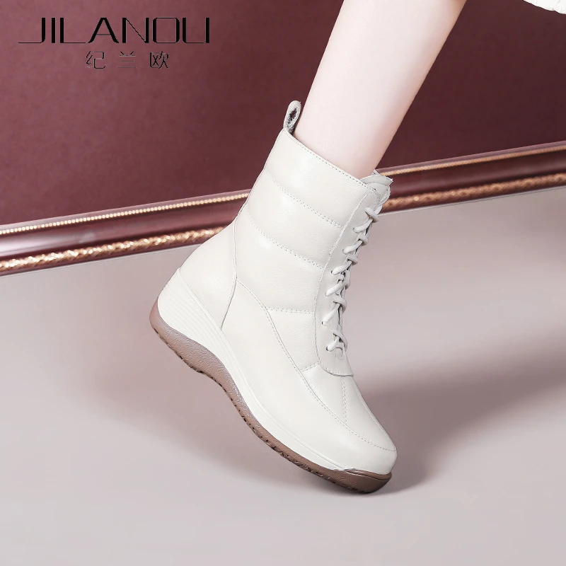 加厚保暖雪地靴女款2025新款冬季加绒棉鞋真皮靴子女皮毛一体短靴