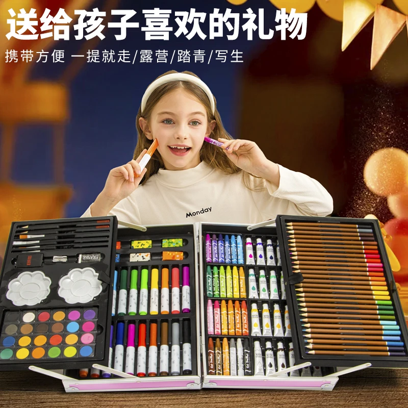 新款水彩笔套装儿童文具套装幼儿园画画用品小学生学习用品24色36