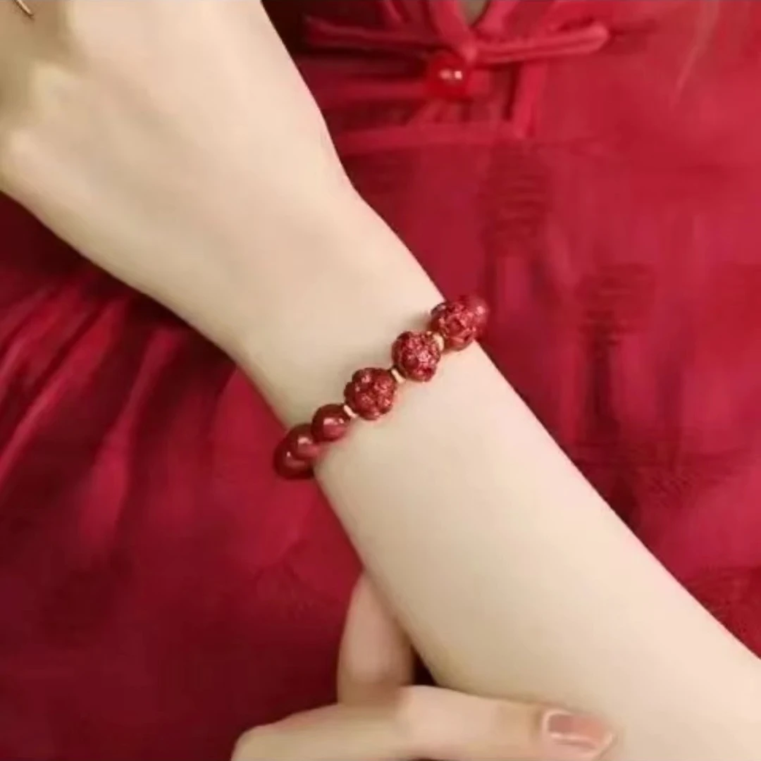 含辰砂工艺品朱砂三合12mm手链时尚男女百