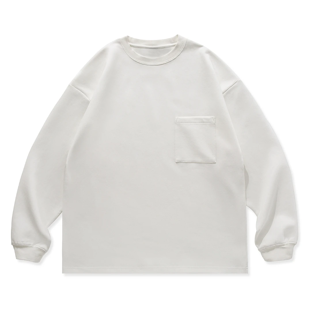 RN77 23AW日系cityboy320g重磅太空棉打底小领口宽松长袖T恤男