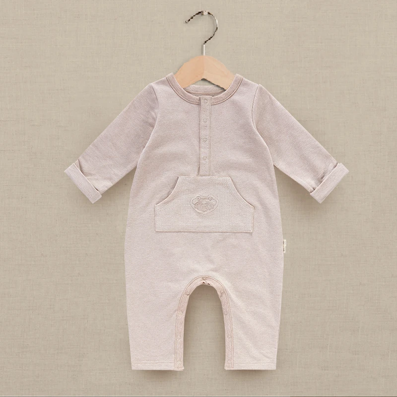 COTTONBEBE新生婴儿儿衣服宝宝秋装彩棉哈衣爬服连体衣幼儿衣服