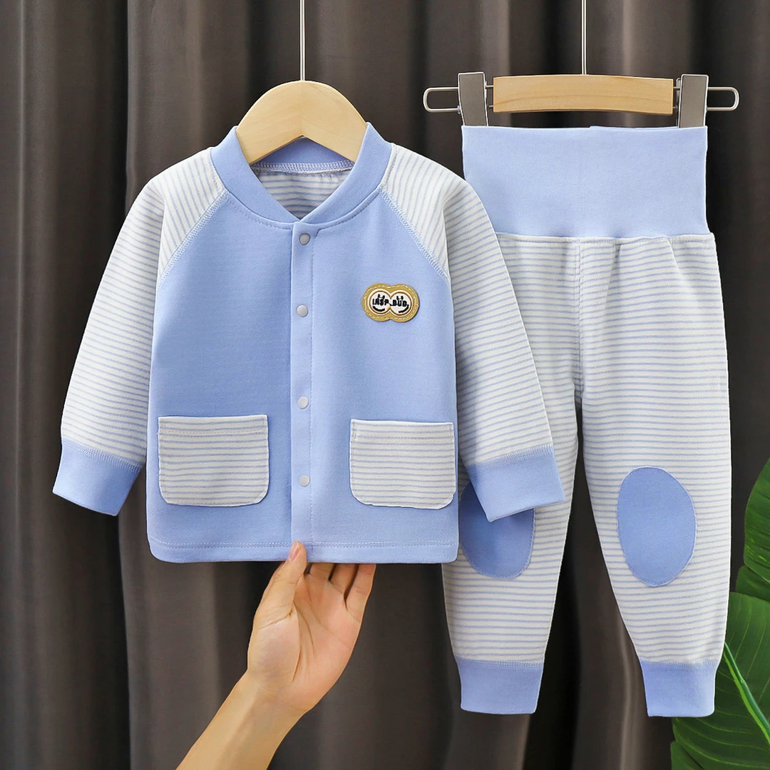 德绒宝宝保暖内衣男女婴儿贴身睡衣秋冬儿童高腰护肚秋衣秋裤套装