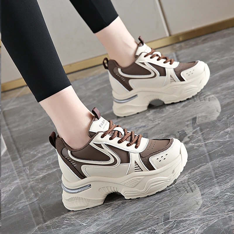 网红休闲鞋厚底老爹鞋ins女2024秋季韩版内增高百搭小个子运动鞋