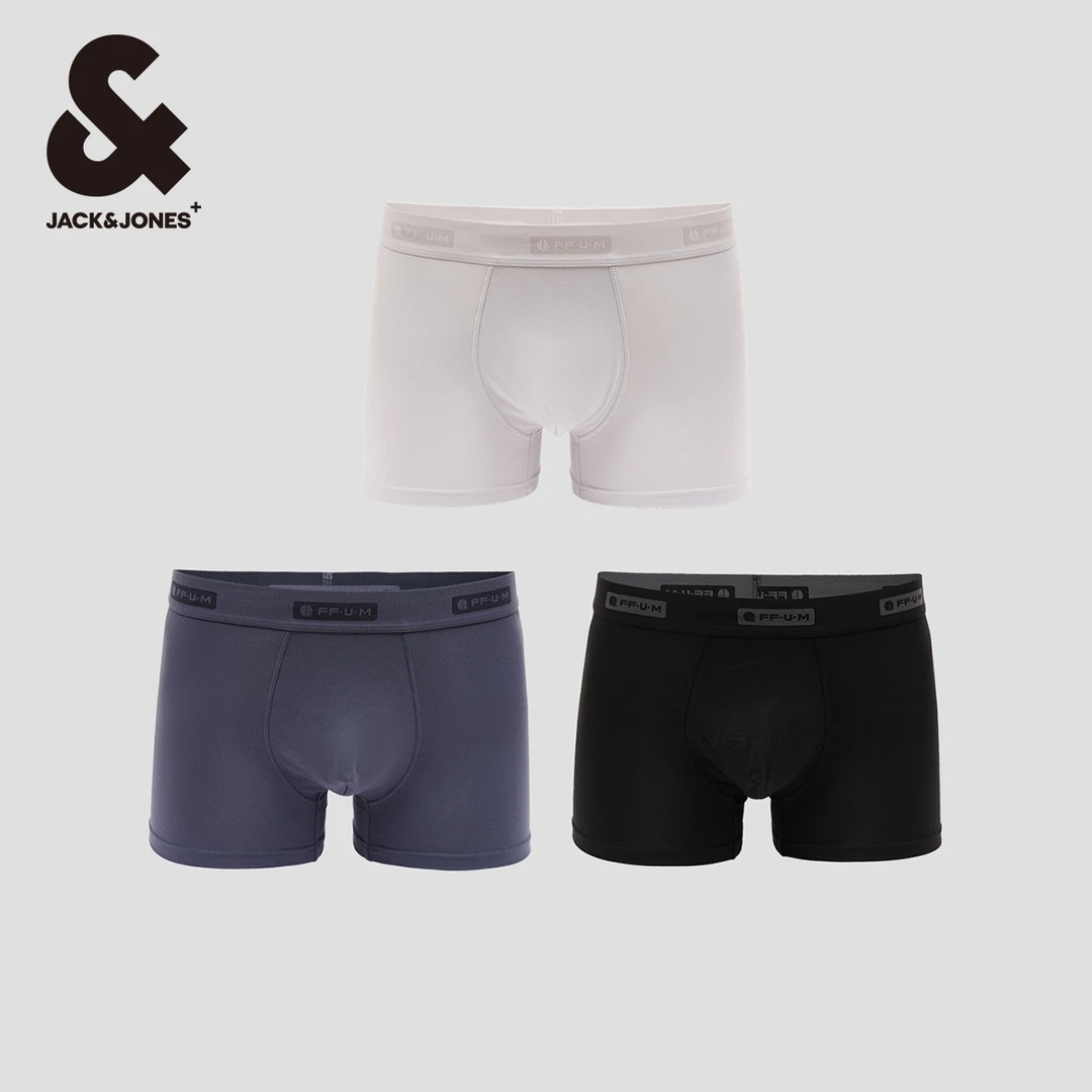 杰克琼斯秋季腰头字母装饰平角设计立体双仓设计简约舒适内裤男装