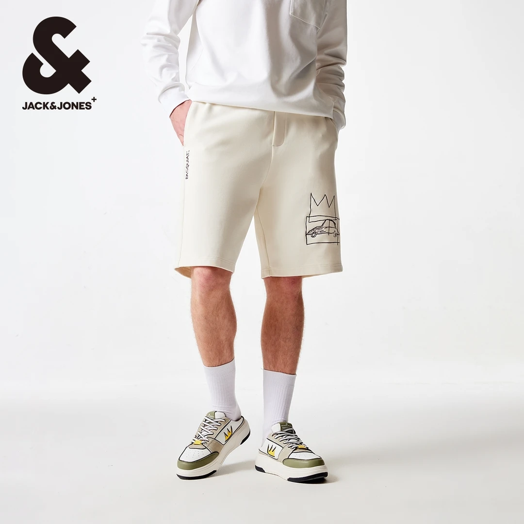 杰克琼斯短裤男款夏季BSQ联名舒适五分裤宽松刺绣休闲高级感男装
