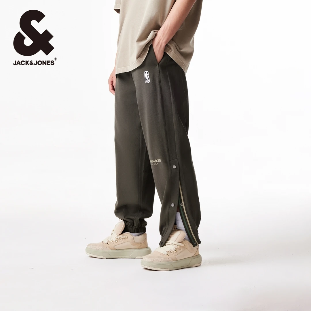 杰克琼斯男士运动裤卫裤NBA联名雄鹿队宽松休闲束脚裤子高级男装