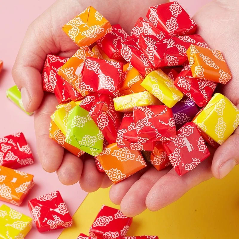 年货热推瑞士糖混合水果口味软糖婚庆喜糖酸甜奶糖招待摆盘糖果