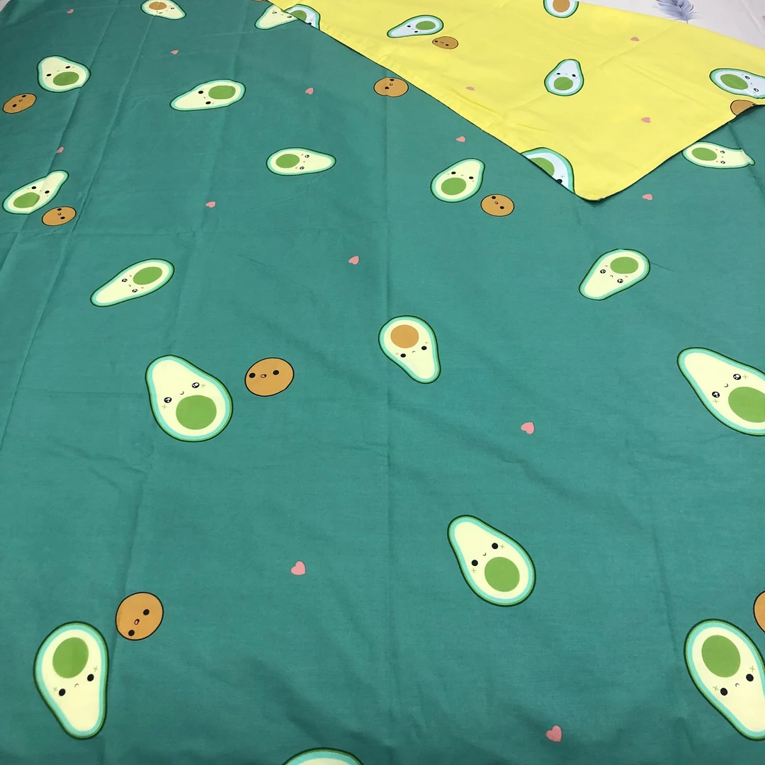 100%纯棉被罩2米×2.3米牛油果卡通AB版被罩
