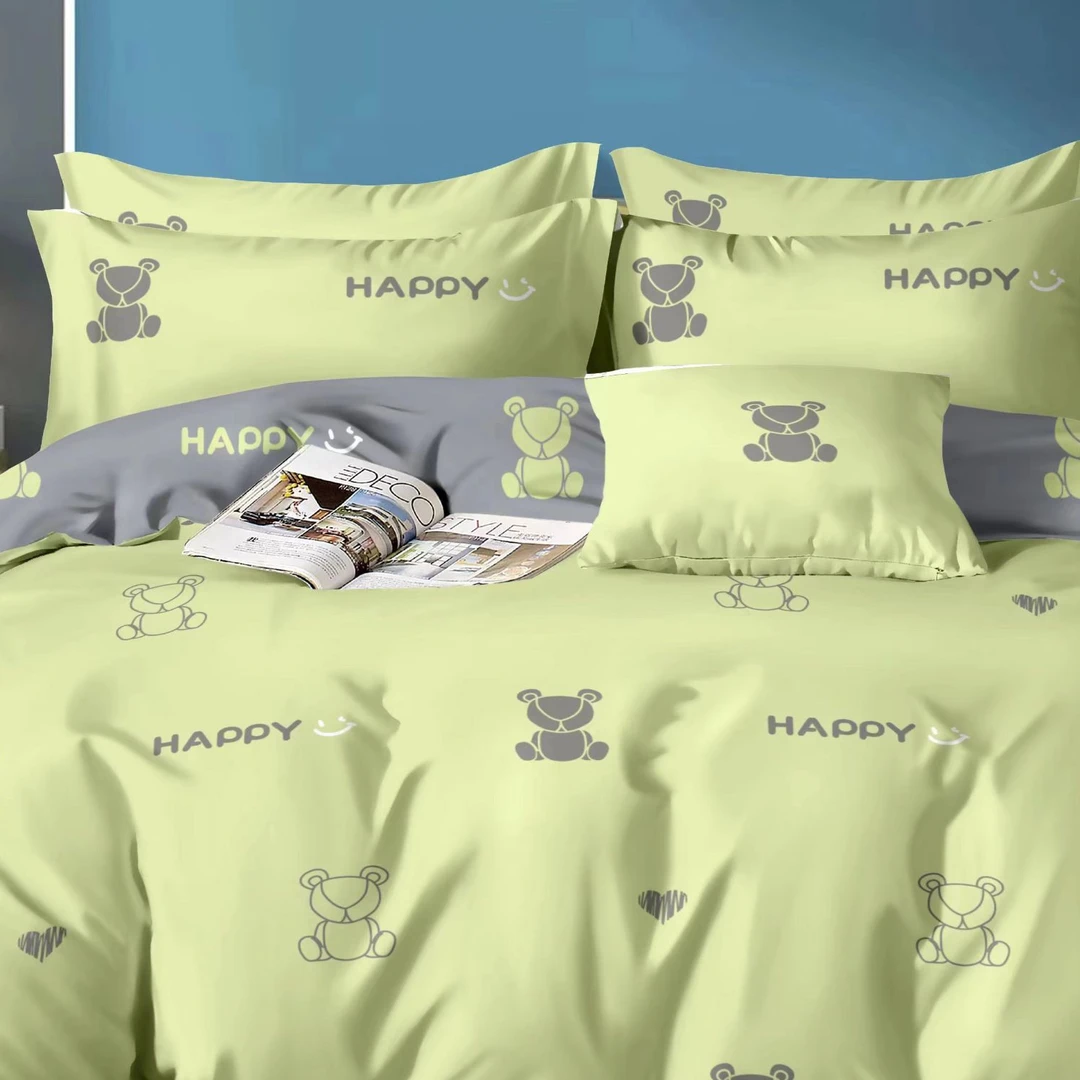 ［绿色熊］2米×2.3米熊加密云锦绒布加工床单