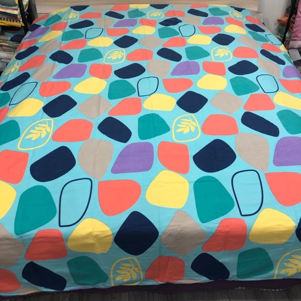 小粗布1.4米×2.4米石头花的布料加工定制床单