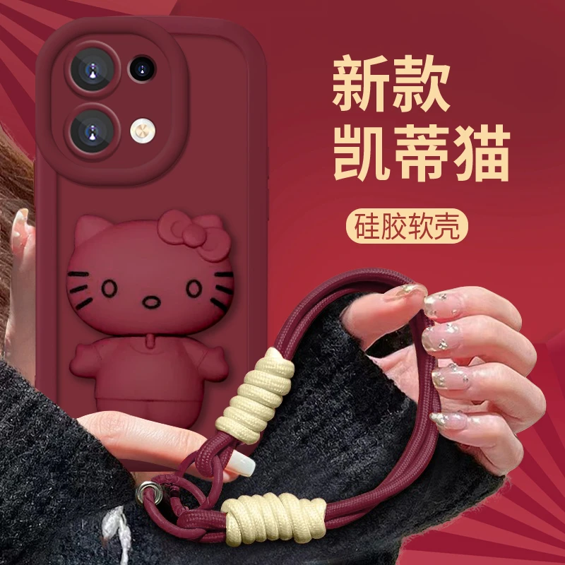 适用于【OPPO】Reno8ProPlus/Pro+新款KT猫支架可爱女款防摔手机壳