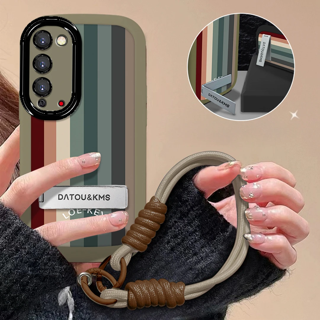 适用于【华为】荣耀X10简约彩色条纹新款女款防摔手机壳