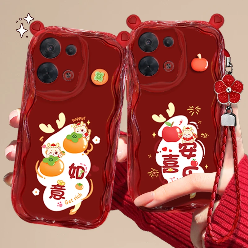 适用于【OPPO】Reno8平安喜乐新年款女款全包防摔手机壳