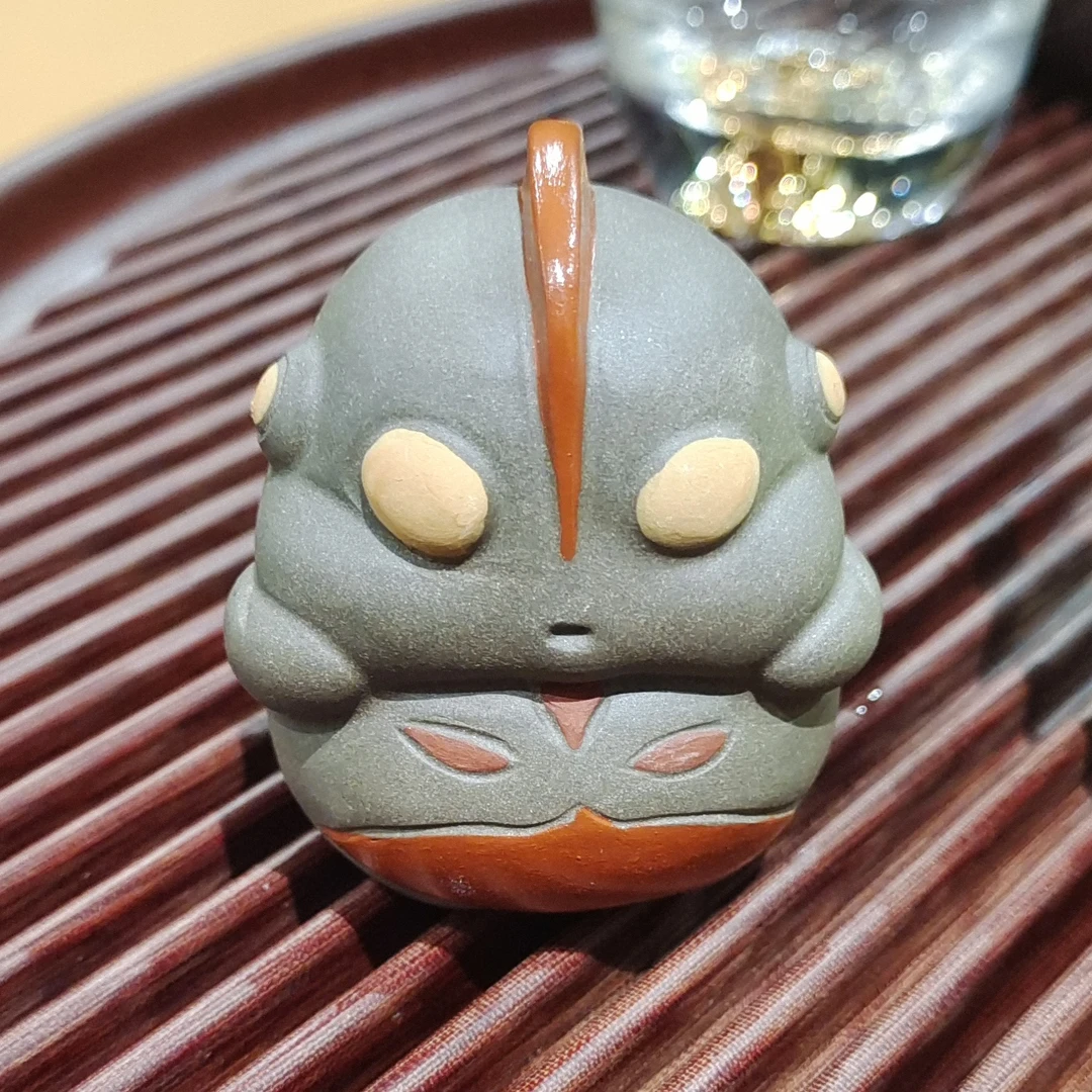 宜兴原矿紫砂精品手把件胖墩墩奥特曼茶宠批发手工制作