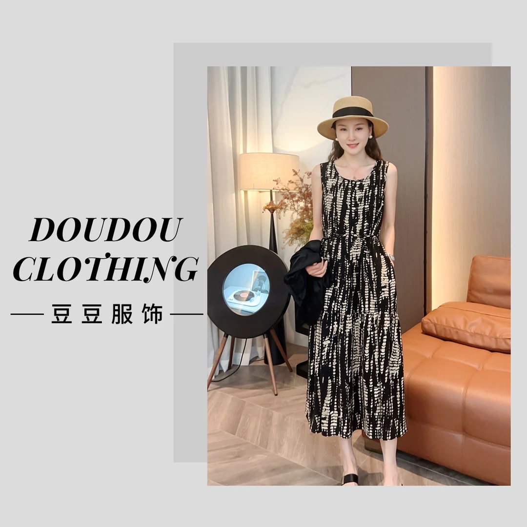 【银河公主】W888556设计师银河印花宽松连衣裙显瘦气质时尚长裙