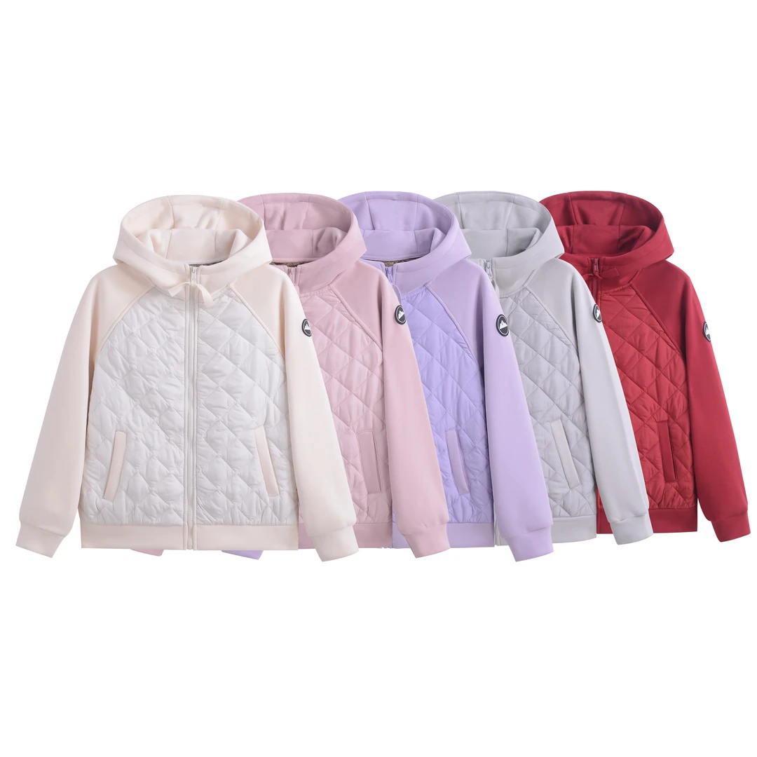 石墨烯棉衣~2025新款女菱形休闲连帽保暖防风厚外套B60X