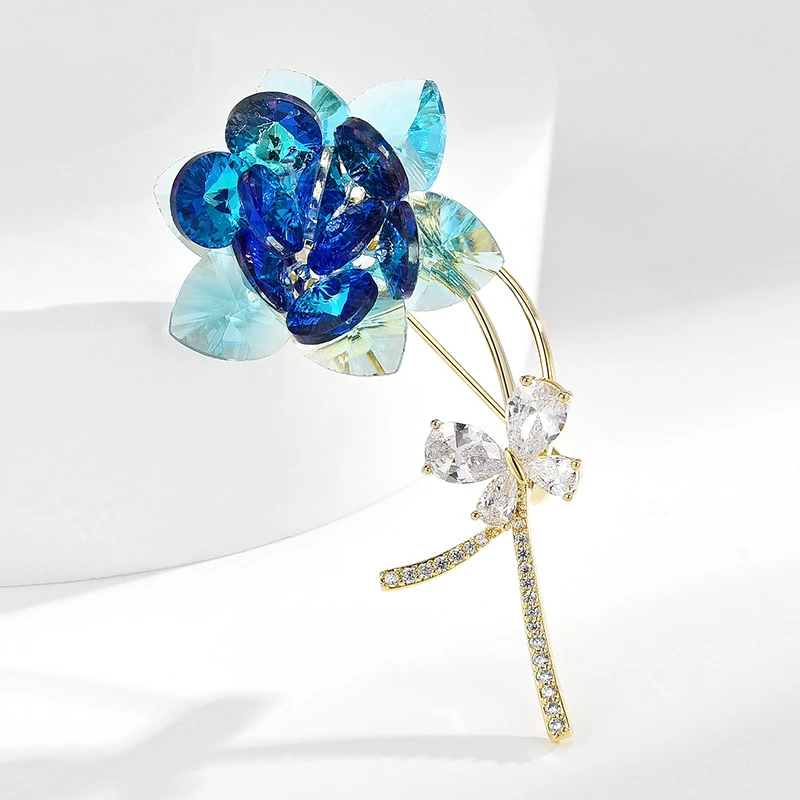 铜合金合成锆石胸针 气质立体花朵优雅精致气质大衣配饰胸针2014