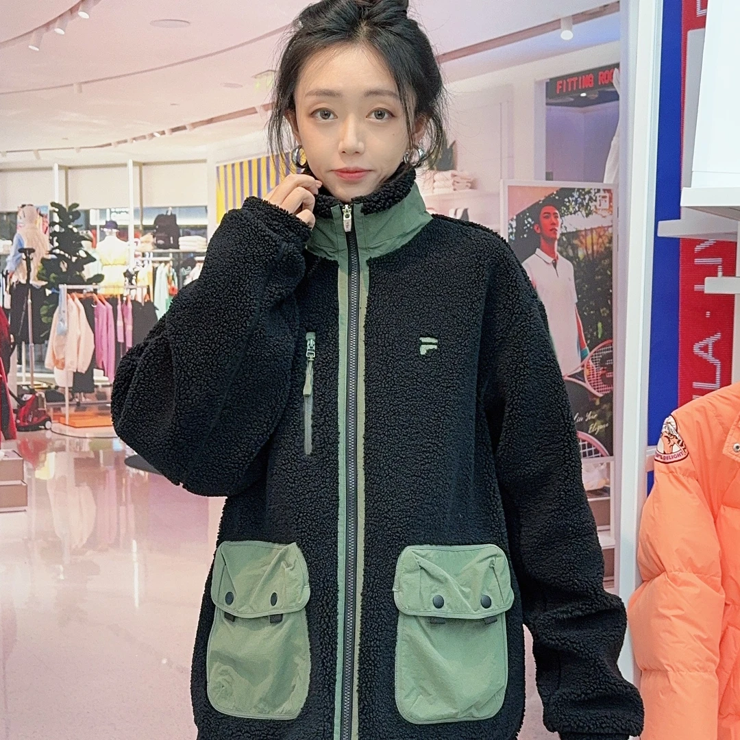 Fila/斐乐 时尚休闲百搭潮流秋摇粒绒宽松加厚运动外套舒服穿搭