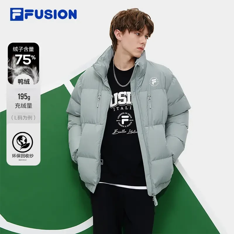 Fila斐乐潮牌情侣冬季防风时尚休闲立领羽绒服运动外套T11M345905