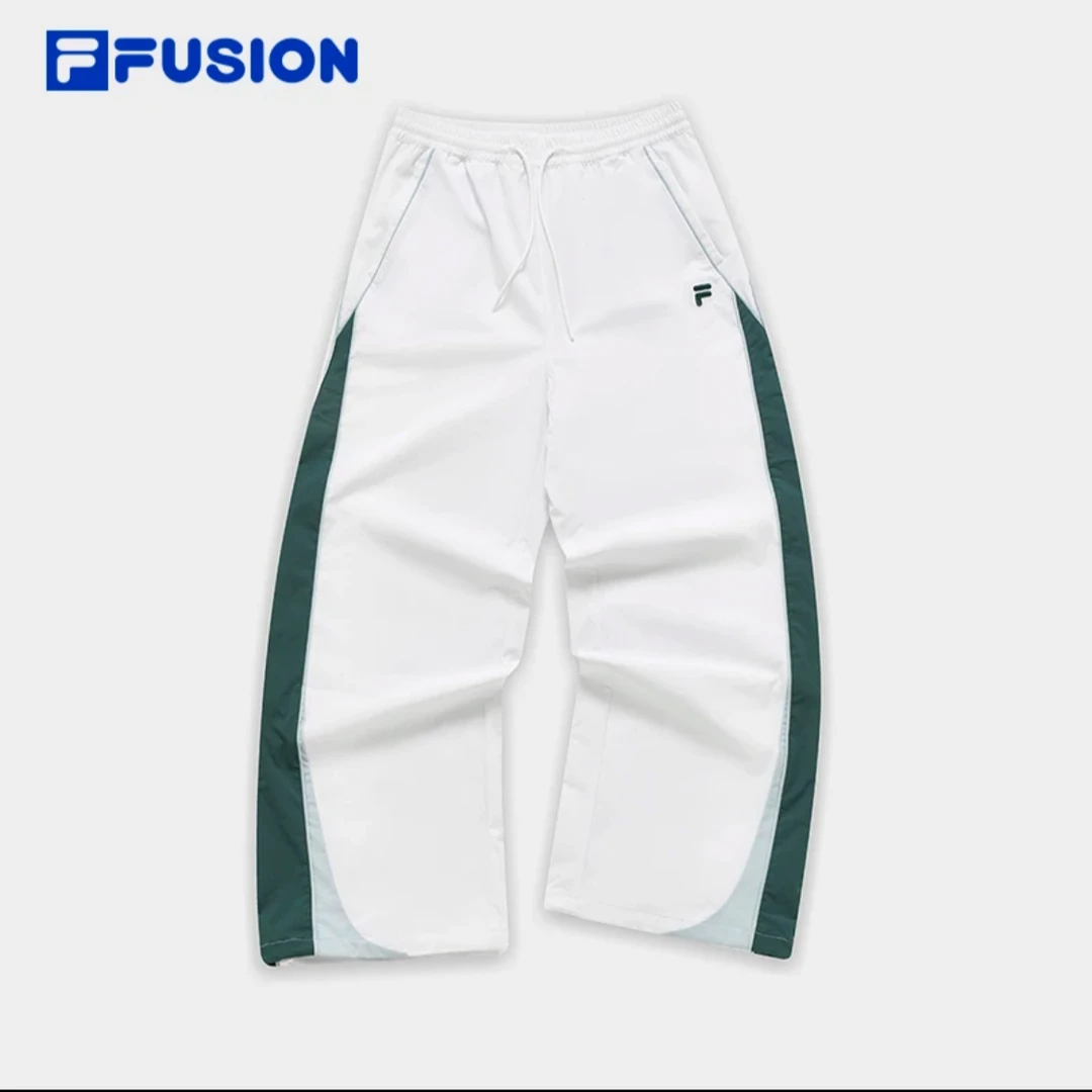 Fila/斐乐梭织长裤女子2024新款潮流宽松休梭织运动裤流光风