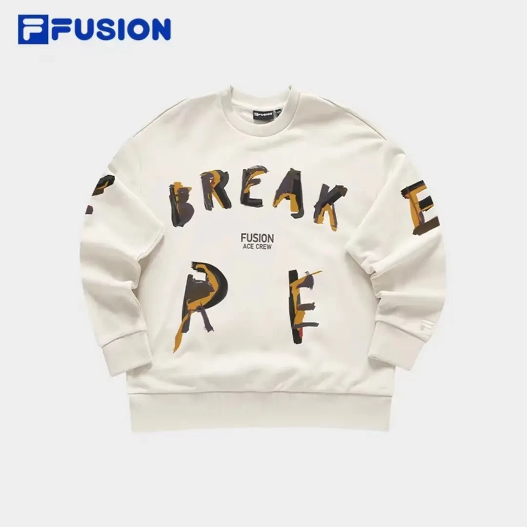 FILA FUSION斐乐潮牌情侣款针织套头衫 24春款休闲卫衣流光风