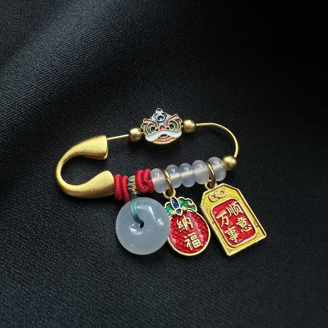 合金树脂胸针 福气瑞兽珐琅胸针