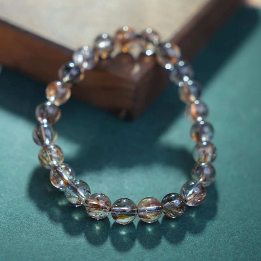 24号【锦鲤发发达】卡7-8mm天然黑金超七手串（多样性发一条）