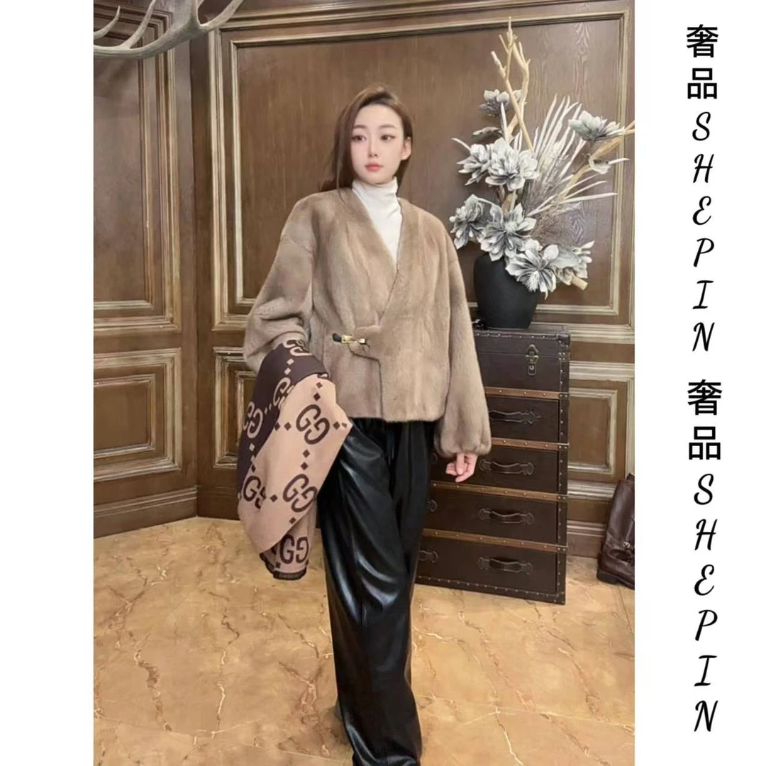 【奢品推荐】24765新款女装百搭时尚设计师款貂皮大衣