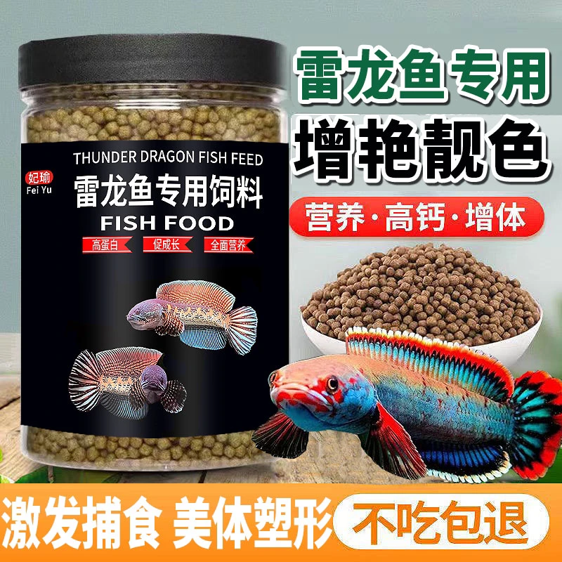 雷龙鱼饲料黄金眼镜蛇彩虹雷龙鱼食料阿萨姆巴卡蓝宝石专用增色粮