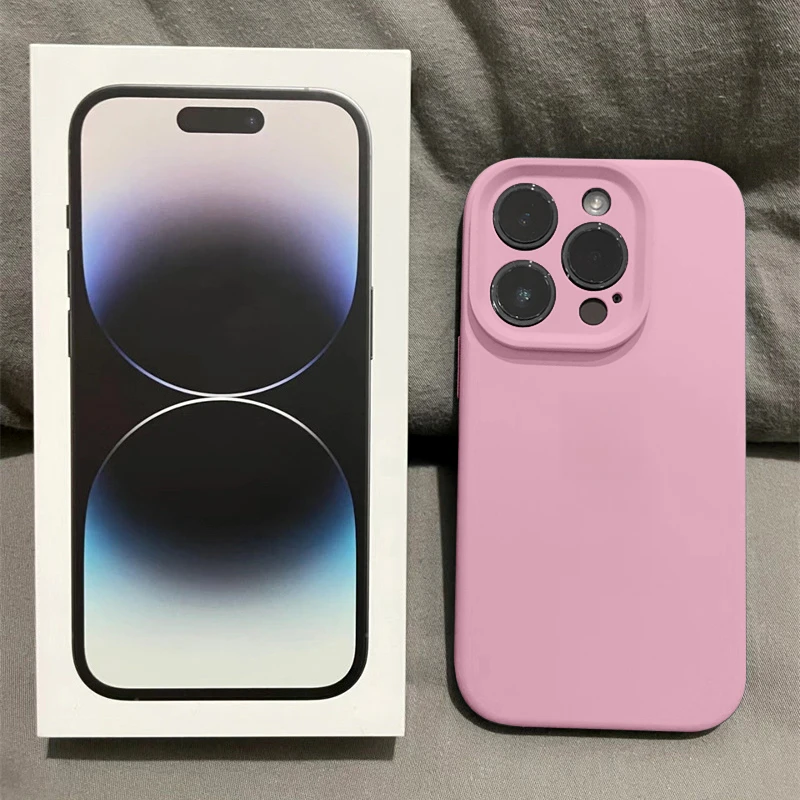 ins玫瑰粉13液态硅胶iPhone15promax全包12苹果14pro手机壳11耐脏
