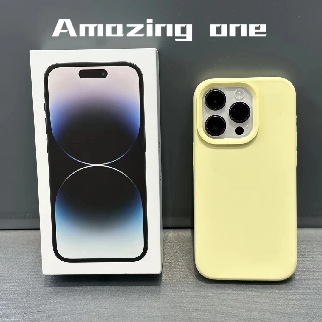 ins奶黄色适用于苹果14ProMax液态硅胶手机壳iPhone13全包12女11X