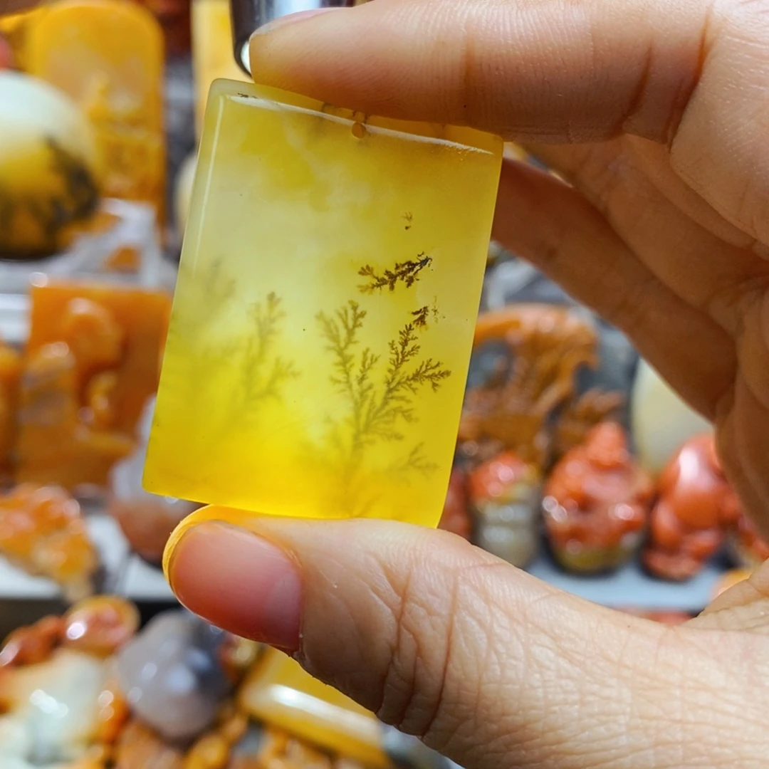 石英质玉（黄龙玉）颈饰未镶嵌