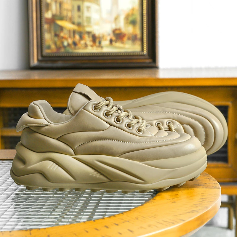 【德赛】夏季上新透气男士百搭防滑潮鞋ins时尚圆头系带男鞋