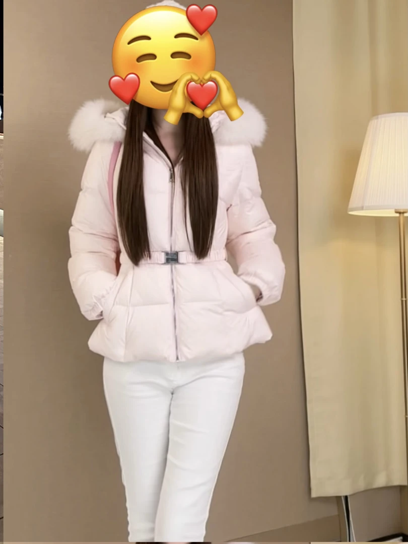 【粉嫩公主】白鸭绒 狐狸毛领收腰显瘦韩版保暖冬季大毛领