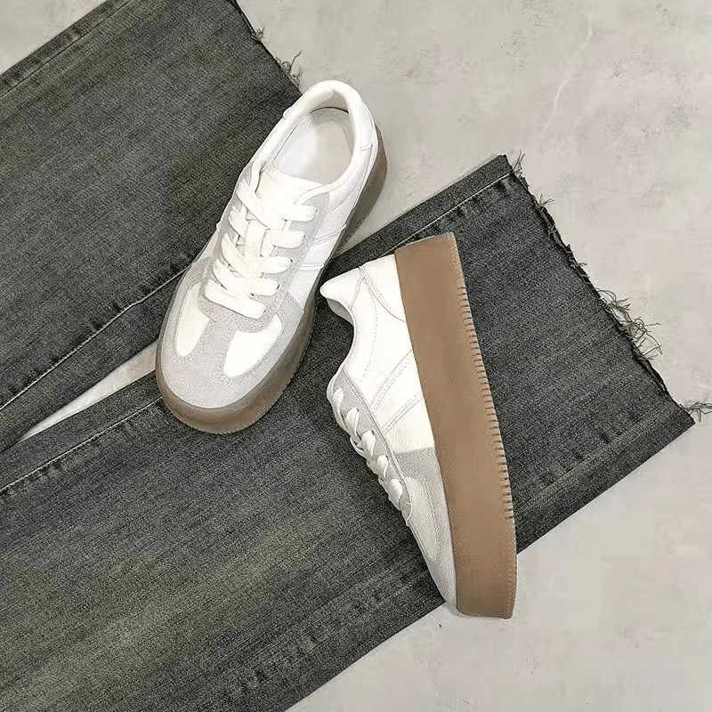 厚底德训鞋女款真皮板鞋休闲运动鞋-F25112013