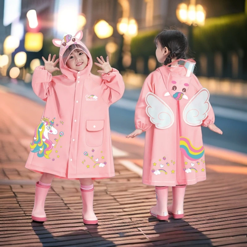 儿童雨衣女童女孩宝宝幼儿园小孩小朋友新款雨披学生男童上学专用