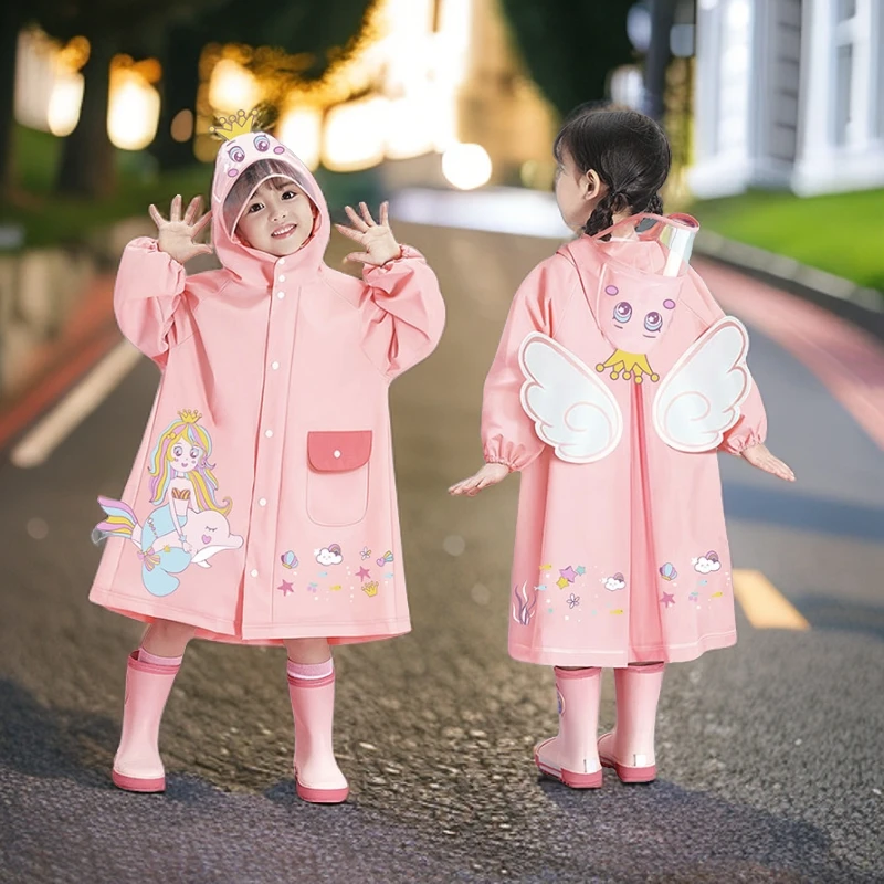 儿童雨衣女童幼儿园男童上学小学生雨披小孩宝宝套装防水全身时尚