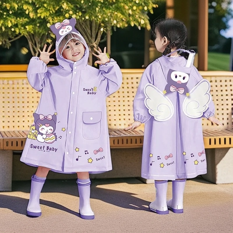 雨衣女童女孩儿童防水耐穿带书包位雨披小学生上学专用幼儿园男童