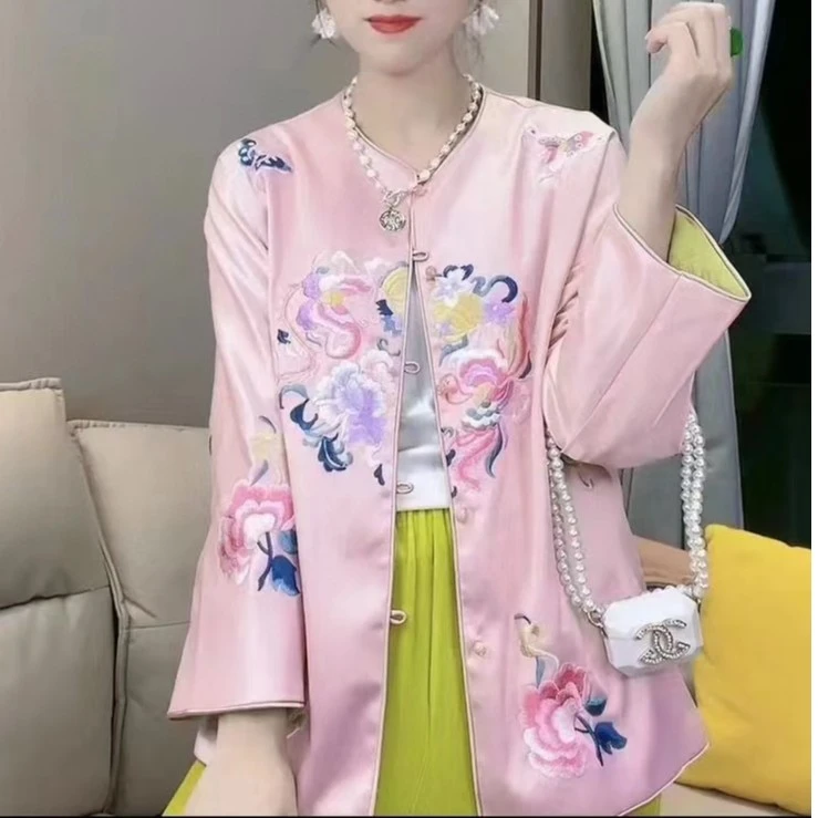 2024欧洲站南油欧货女轻奢时尚新中式刺绣经典洋气国风外套008