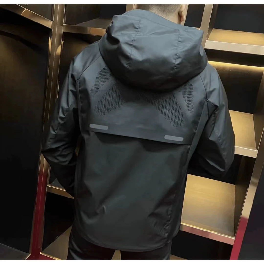 秋季新款连帽夹克男士外套短款修身百搭时尚轻奢休闲男外套潮流