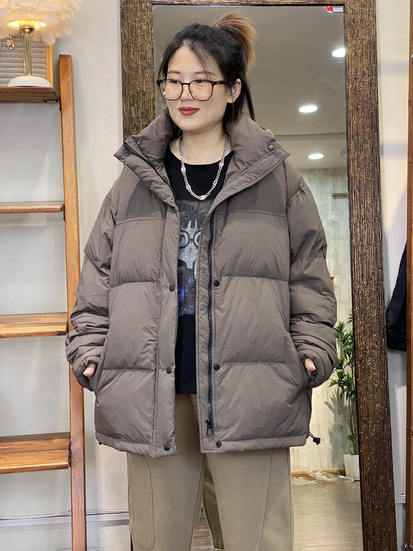 羽绒服-3408大码女装冬季棉质胖MM宽松潮流加厚百搭时尚纯色