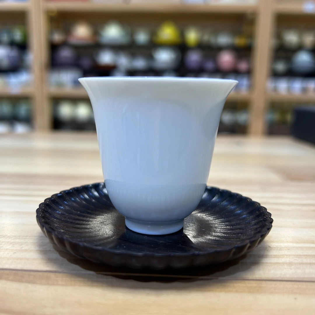 景德镇纯手工陶瓷仿古盖碗主人杯白瓷手工茶杯功夫茶具品茗杯中式