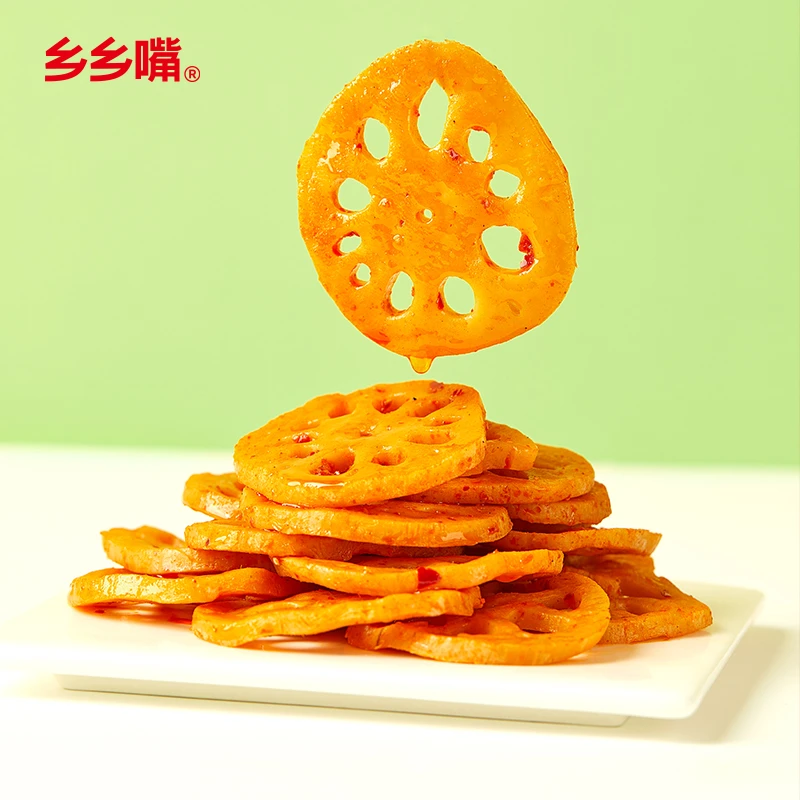乡乡嘴20包藕片大刀脆藕莲藕卤味零食小吃香辣味黑鸭味开袋即食品