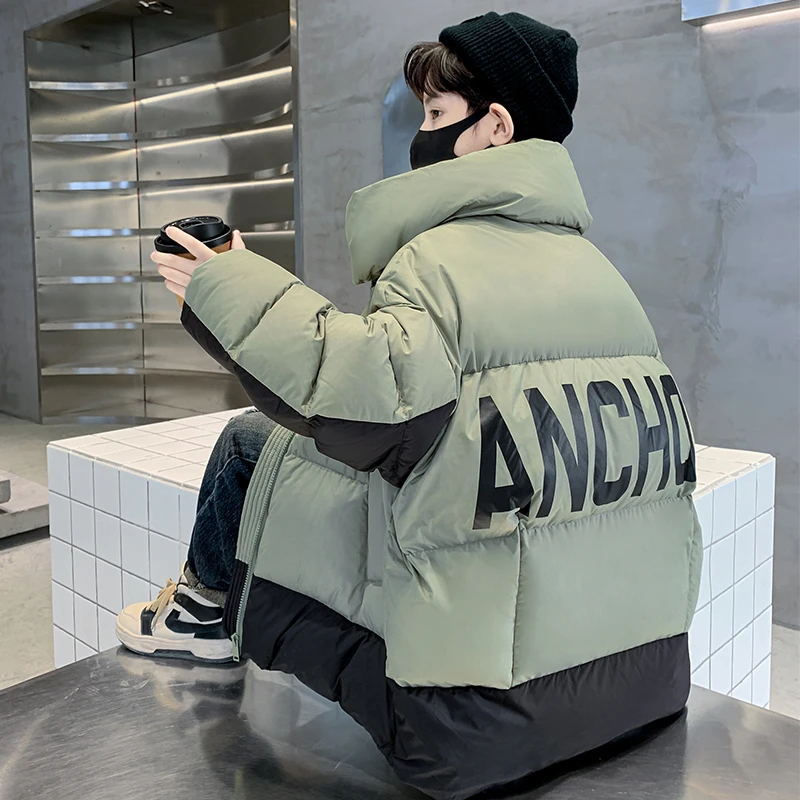 男童羽绒服冬装中长款2023新款儿童冬季面包服大童外套加厚潮童装