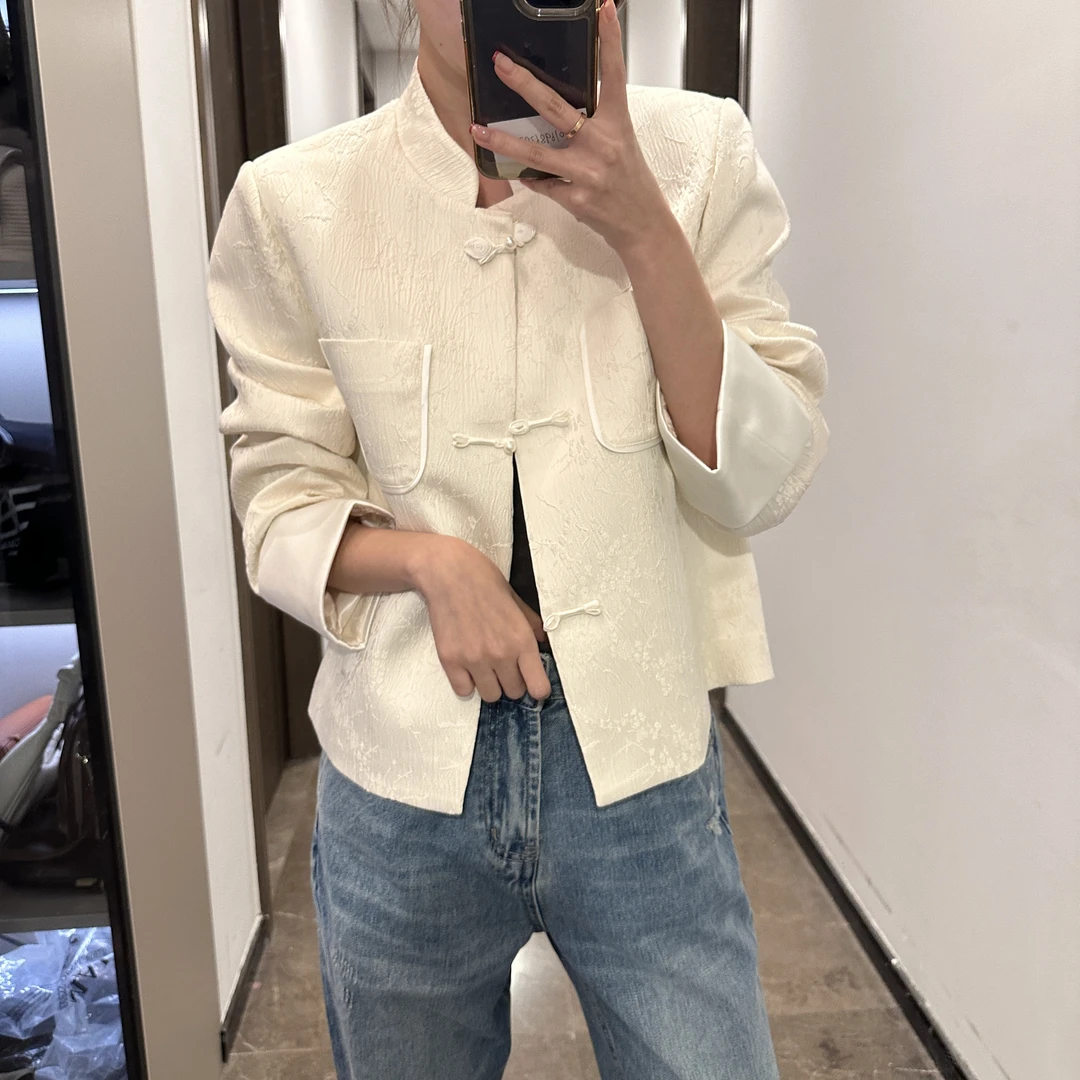 【MINGJIE】2024新款短款时尚百搭休闲中式设计师西装