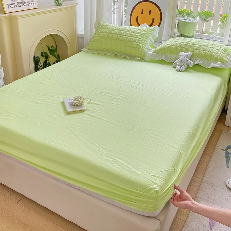 夏季床笠单件床罩席梦思床垫防尘套保护罩防滑床单床套非全棉纯棉