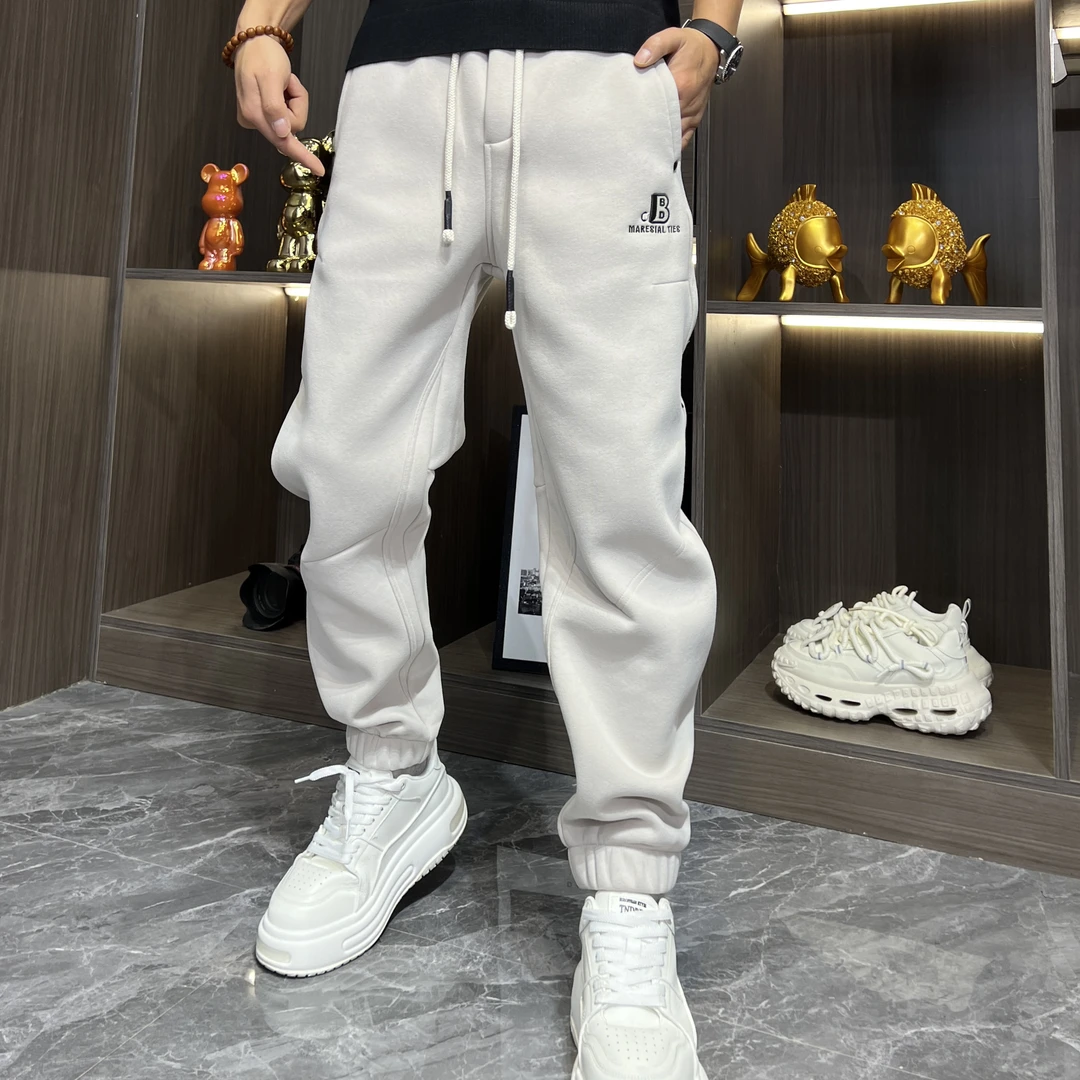 冬季新款加绒束口休闲裤男装舒适保暖长裤24-522