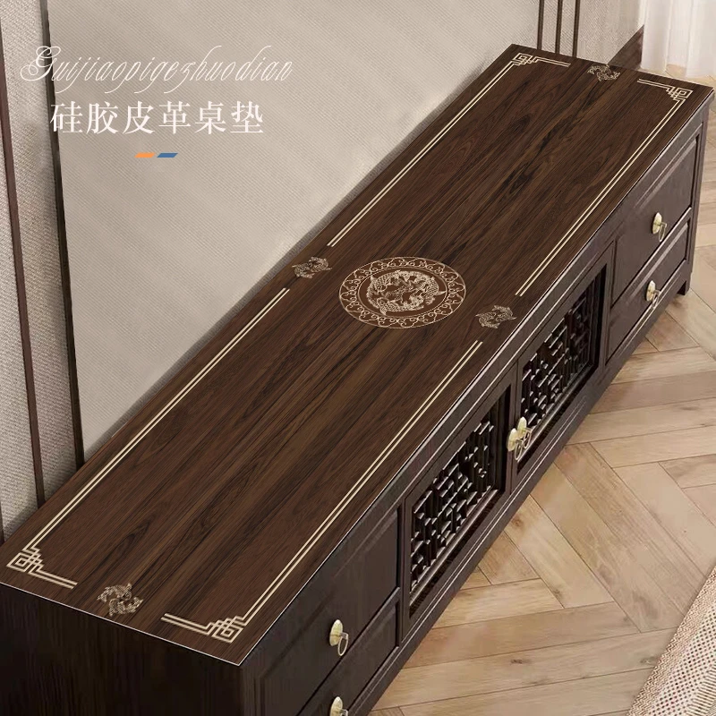 仿木纹电视机柜垫子盖布盖巾桌布防水防油免洗防烫台布茶几桌垫