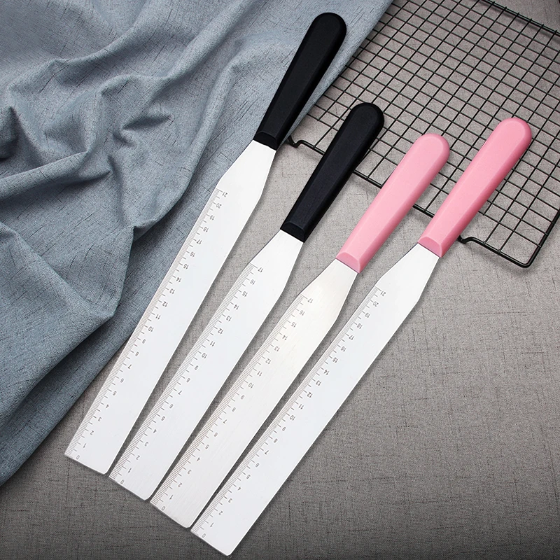 不锈钢带刻度刀具西式双色可选家用涂抹裱花分层抹面蛋糕刀抹平