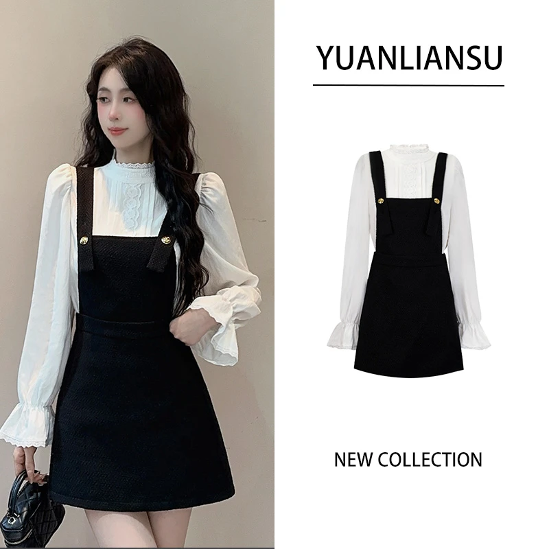 【现货】【青衣遥】洋气减龄时尚长袖衬衫+小香风女套装